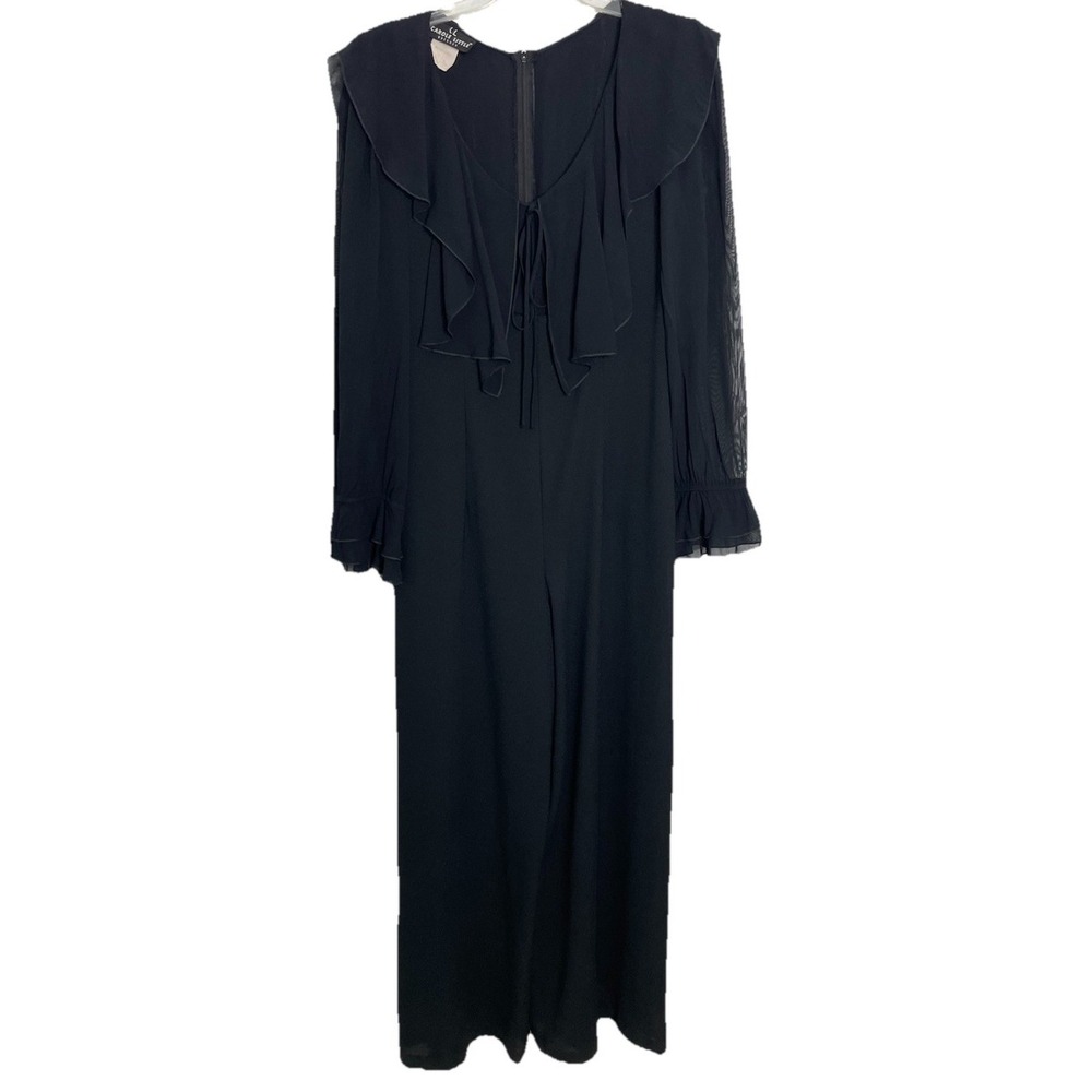 Rare VTG 1990s CAROLE LITTLE Wide Leg Jumpsuit Whimsigoth Dark Romantic 8